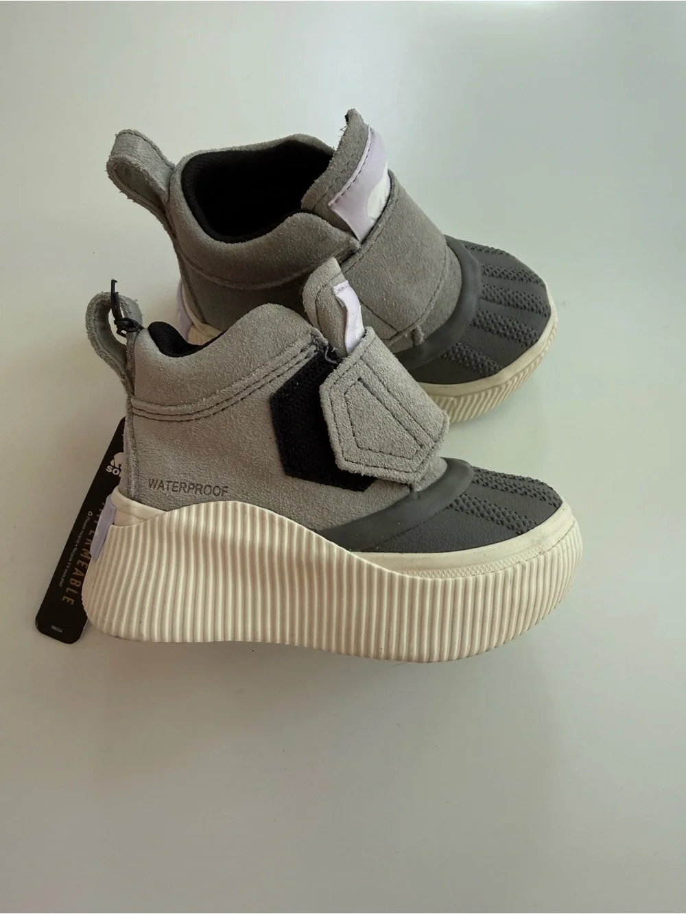 SOREL Purple Kids Out N About IV Waterproof Duck Boots Grey Toddler 6 NEW